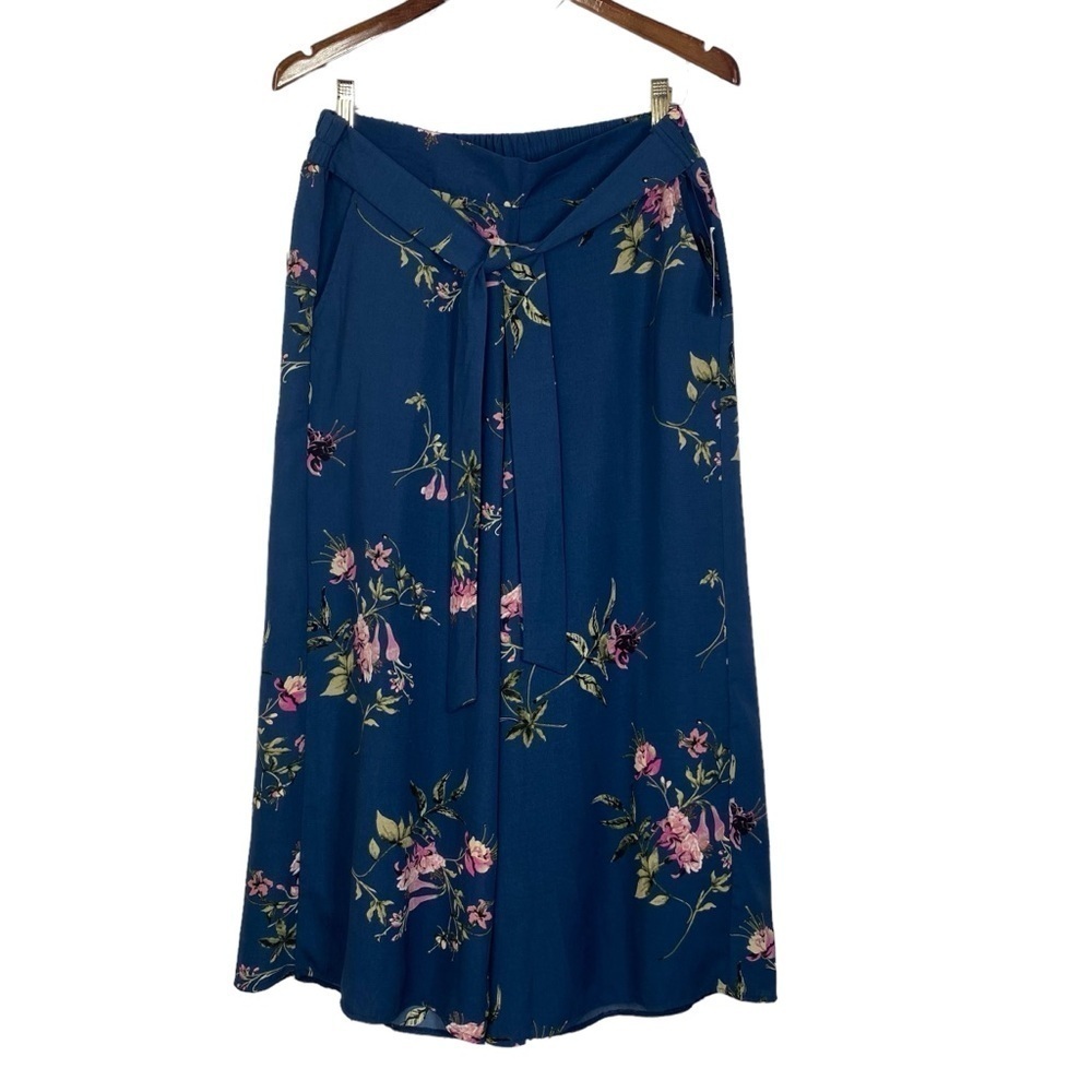 Justify Navy Floral Wide Leg Pants L